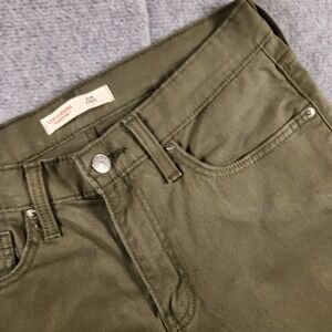 Levi Strauss Signature Pants Mens 31x29 Slim Olive Green Stretch Twill Excellent